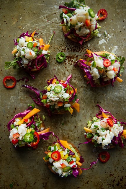 Shrimp Ceviche Tostadas