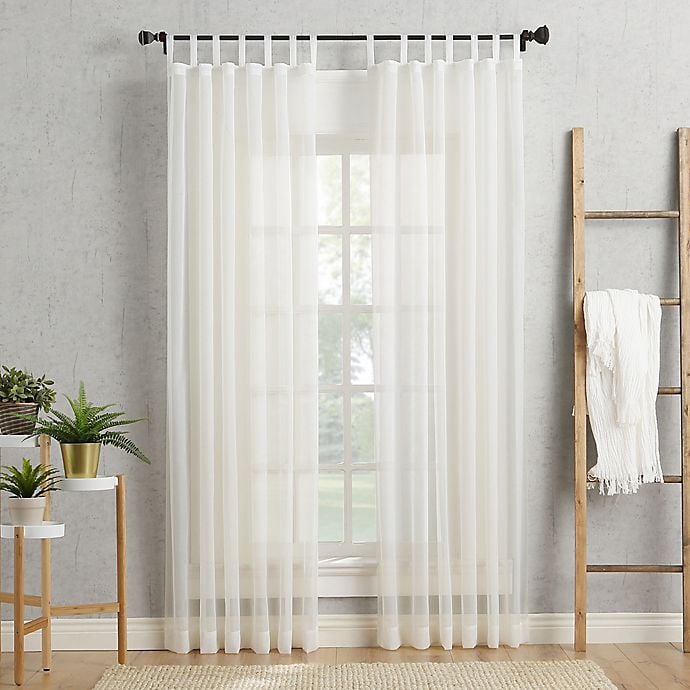 No.918 Emily Voile Rod Pocket Sheer Tab Top Window Curtain Panel