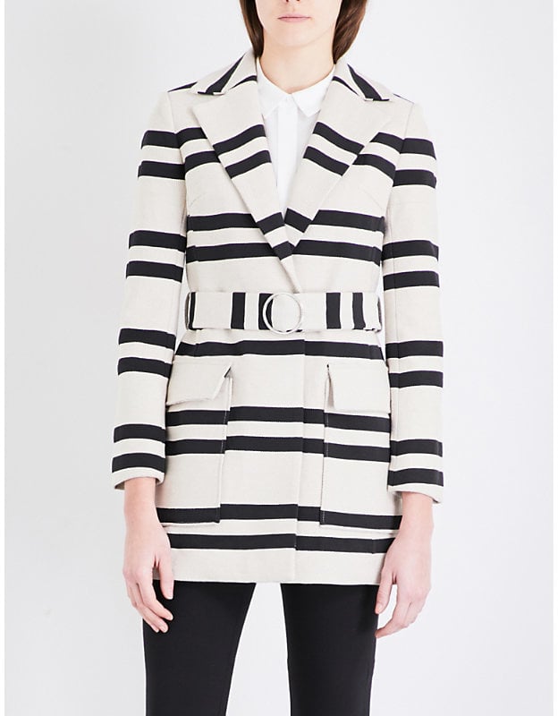 French Connection Escher Striped Cotton-Blend Mac