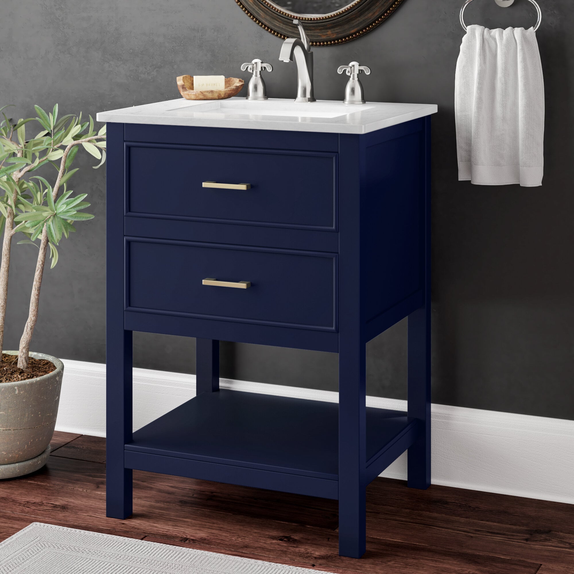 Single bathroom outlet vanity set