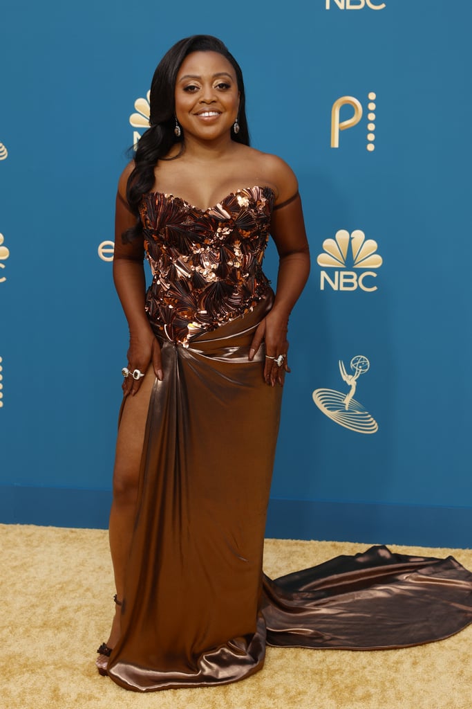 Quinta Brunson Shines In A Custom Gown At The Emmys Popsugar Fashion