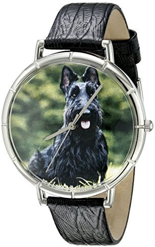 Whimsical Watches Women's Scottie Black Leather and Silvertone Photo ...