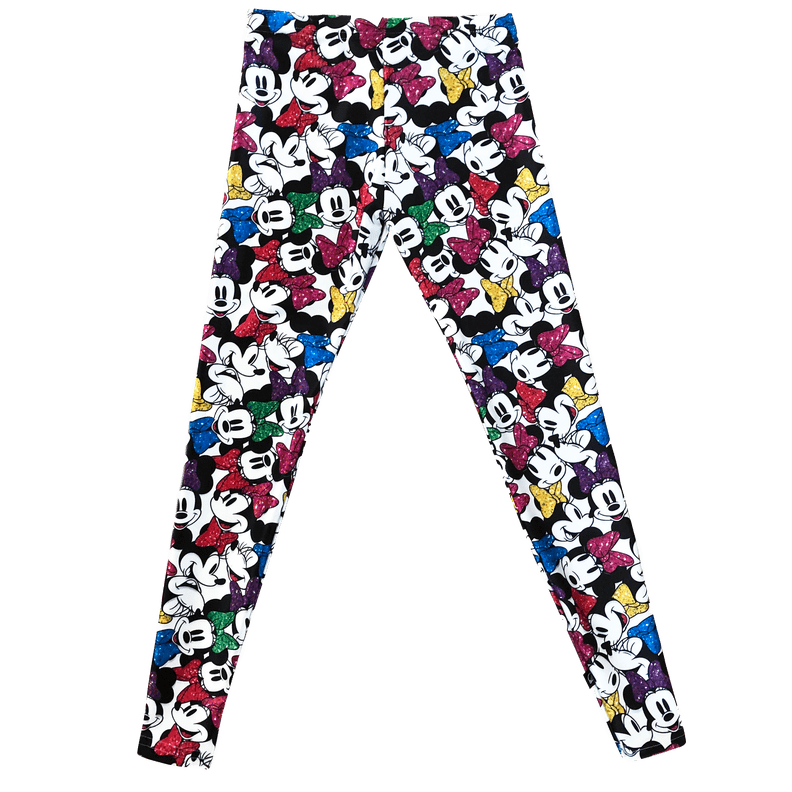 Girls Minnie Mouse Glitter Bows on Bows Leggings
