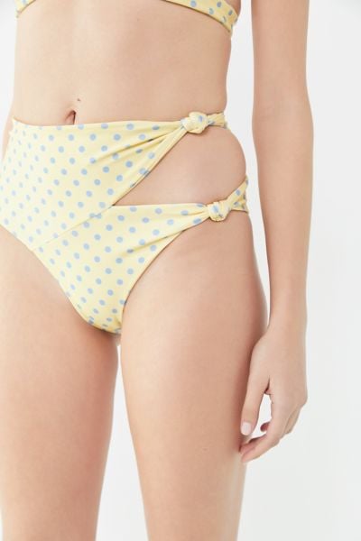 For Love & Lemons Limoncello Knotted High-Waisted Bikini Bottom