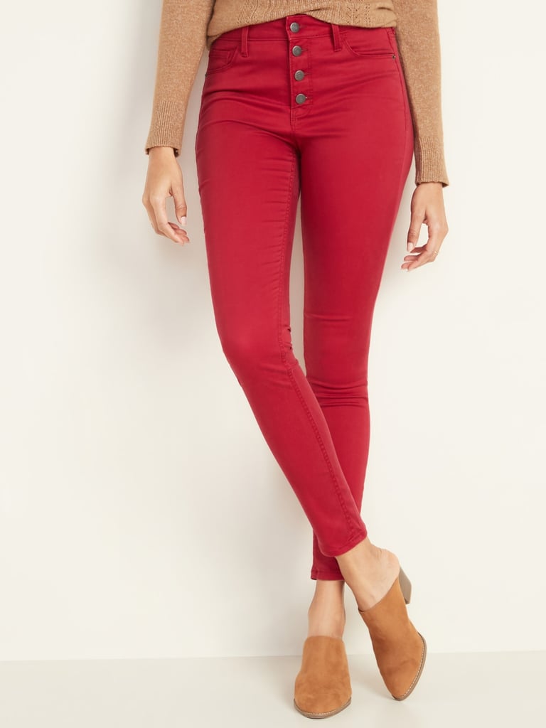 Old Navy High-Waisted Button-Fly Sateen Rockstar Super Skinny Jeans 