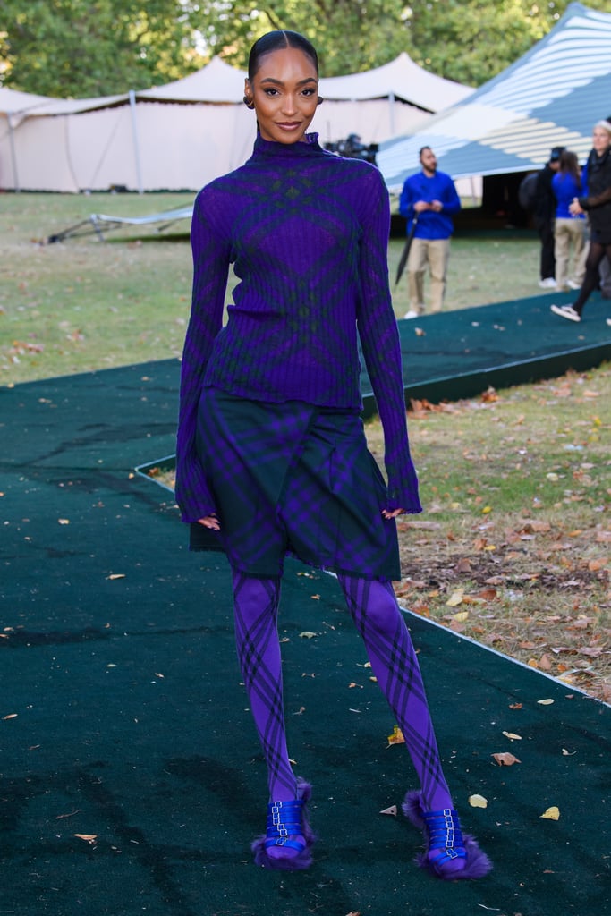 Jourdan Dunn's Fluffy Heels at the Burberry Show