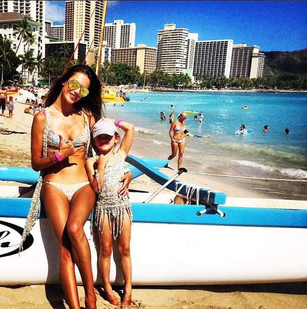 "With my mini me," Alessandra wrote, adding a hashtag for matching bikinis.
Source: Instagram user alessandraambrosio