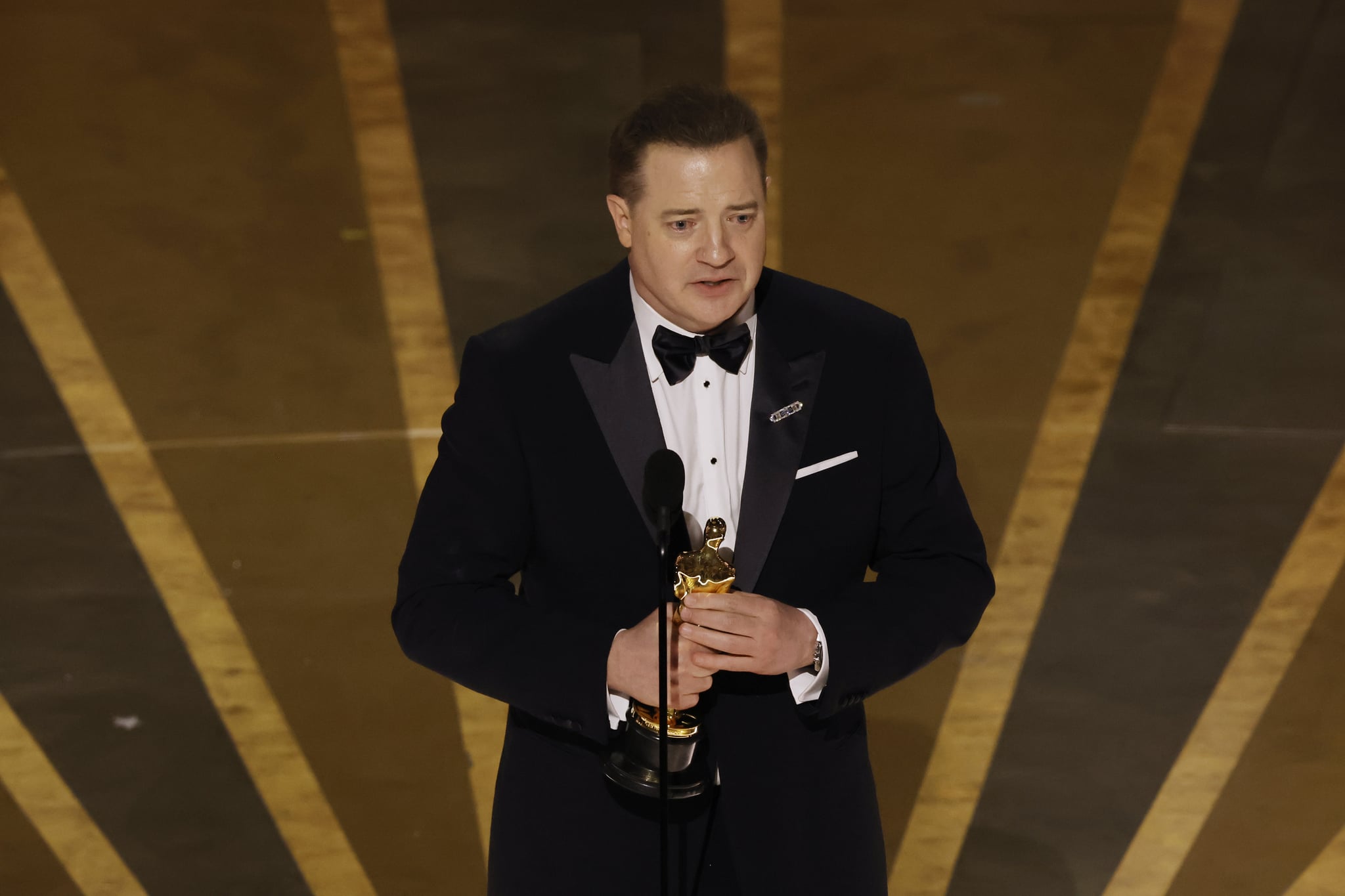 HOLLYWOOD, CALIFORNIA - MARCH 12: Brendan Fraser accepts the Best Actor award for 