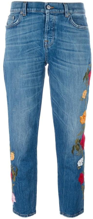 What we love about this 7 For All Mankind option ($283) is not only the darker wash but the dark floral embroidery, too.