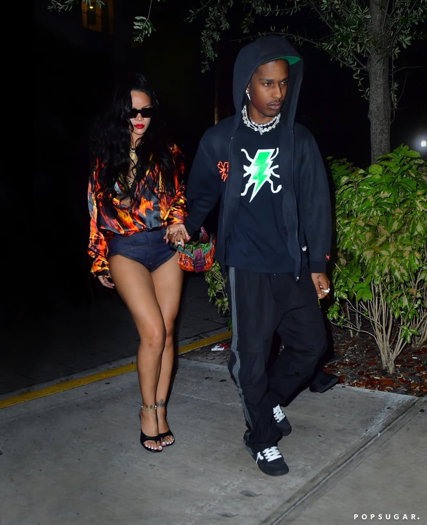 Rihanna's Tiny Denim Shorts on a Miami Date With A$AP Rocky