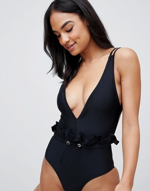 Lost Ink Plunge Front Swimsuit