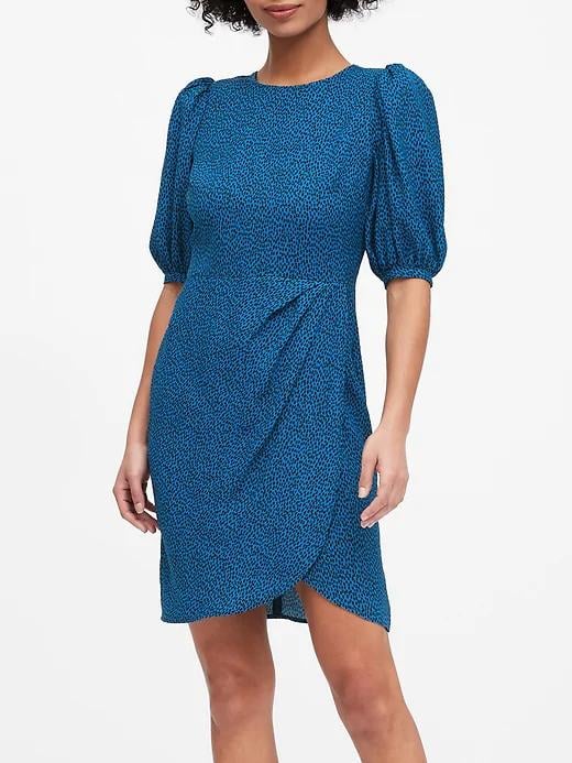 Puff-Sleeve Sheath Dress