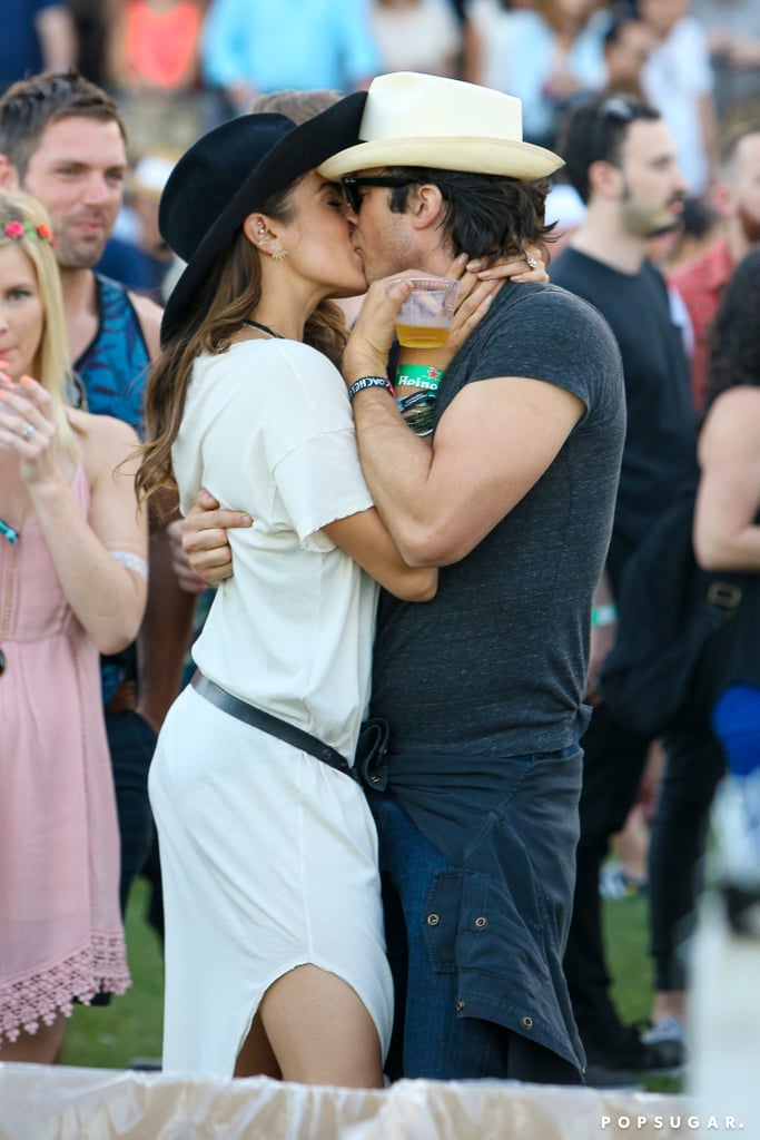 Ian and Nikki showed major PDA at the first weekend of Coachella in April 2015.