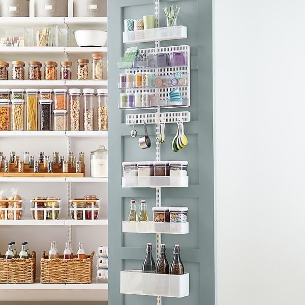 Elfa Utility White Mesh Pantry Door & Wall Rack | Best Food Storage ...