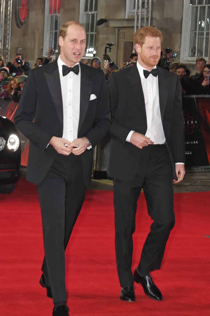 Prince William and Harry Star Wars Last Jedi Premiere 2017