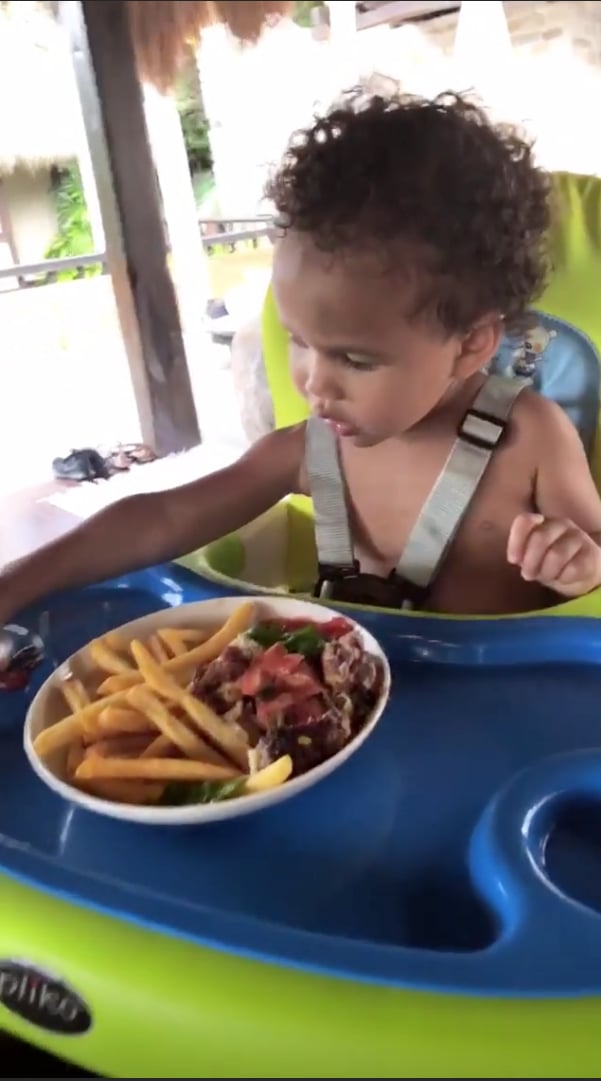 Luna Enjoyed Some French Fries in Her High Chair