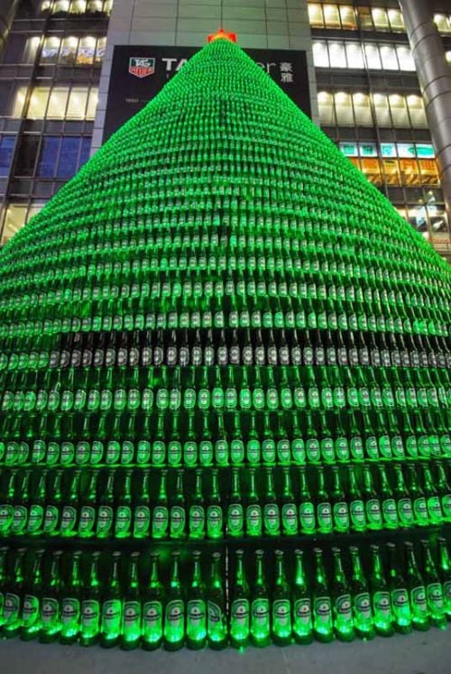 Whoever crafted this beautiful beer tree