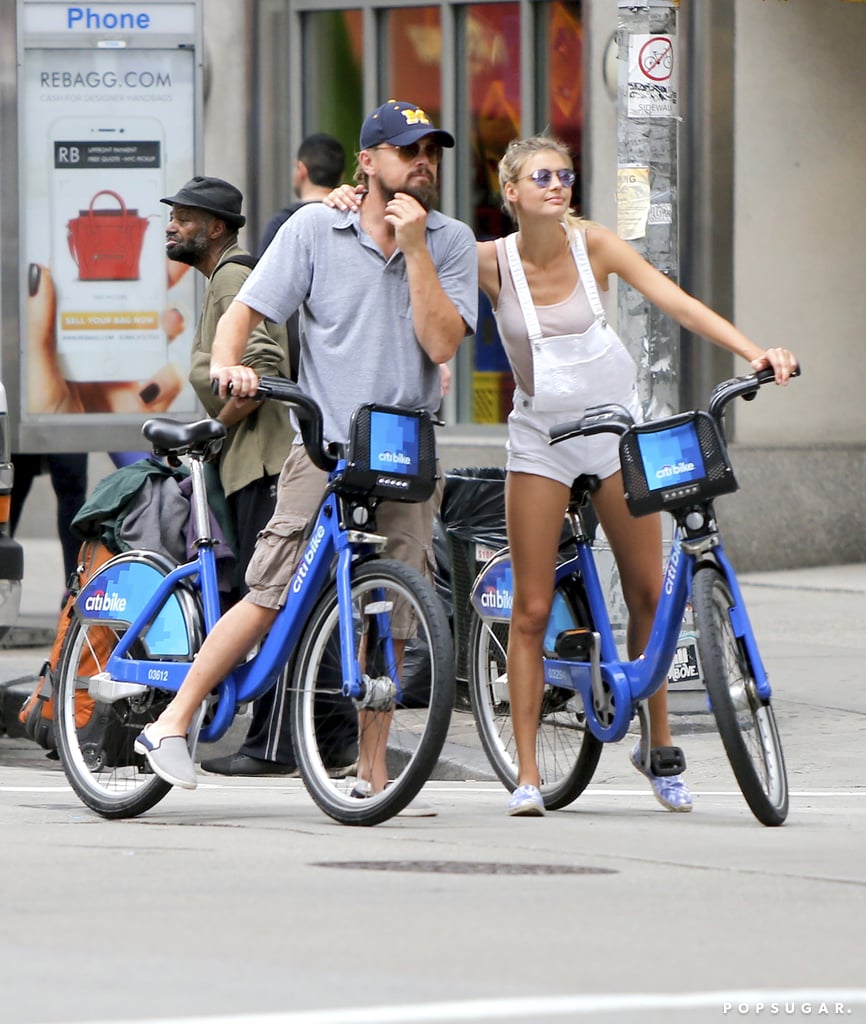 Leonardo DiCaprio and Kelly Rohrbach Riding Bikes PDA