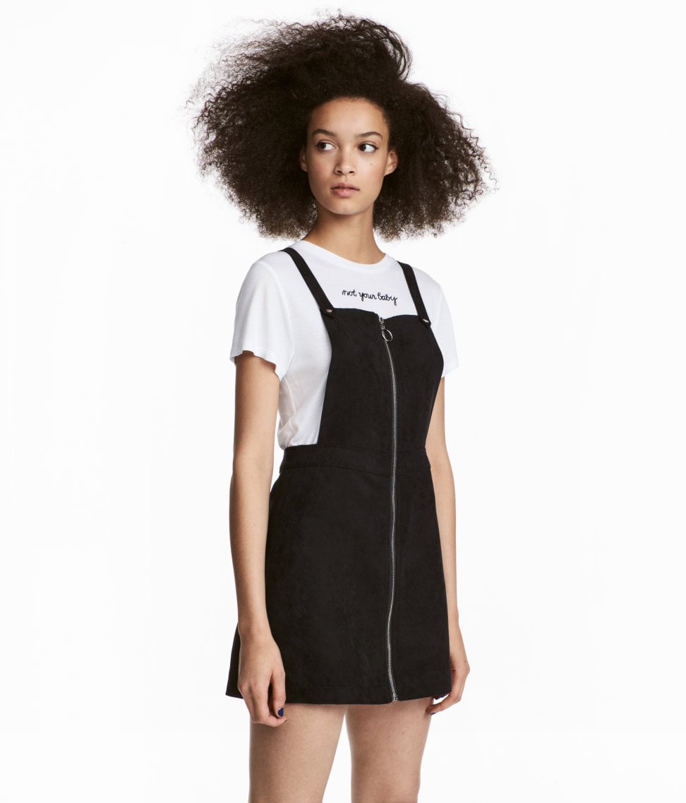 h&m black overall dress