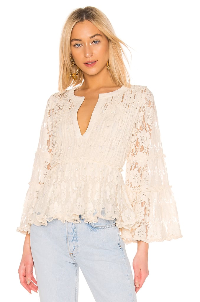 White Lace Top at Revolve
