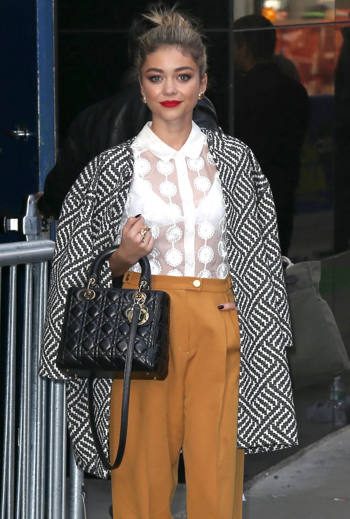 Sarah Hyland pulled out all the fashion stops for her appearance on Good Morning America in NYC on Tuesday.