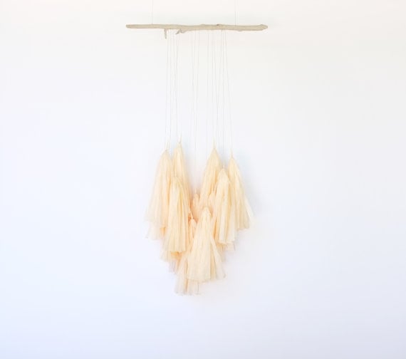 Paper tassels and drift wood