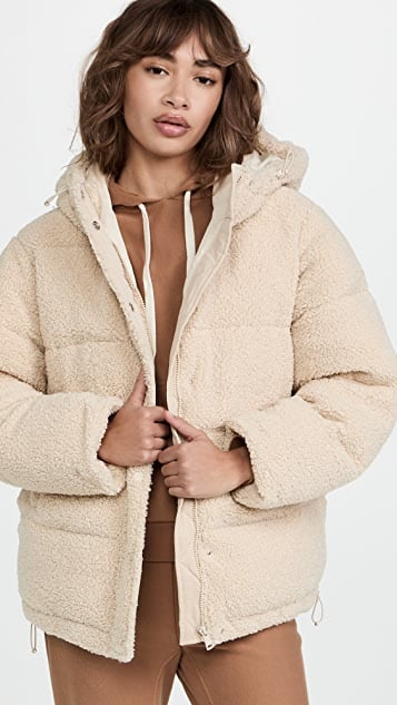 Good American Essentials Collarless Half Zip Sweatshirt