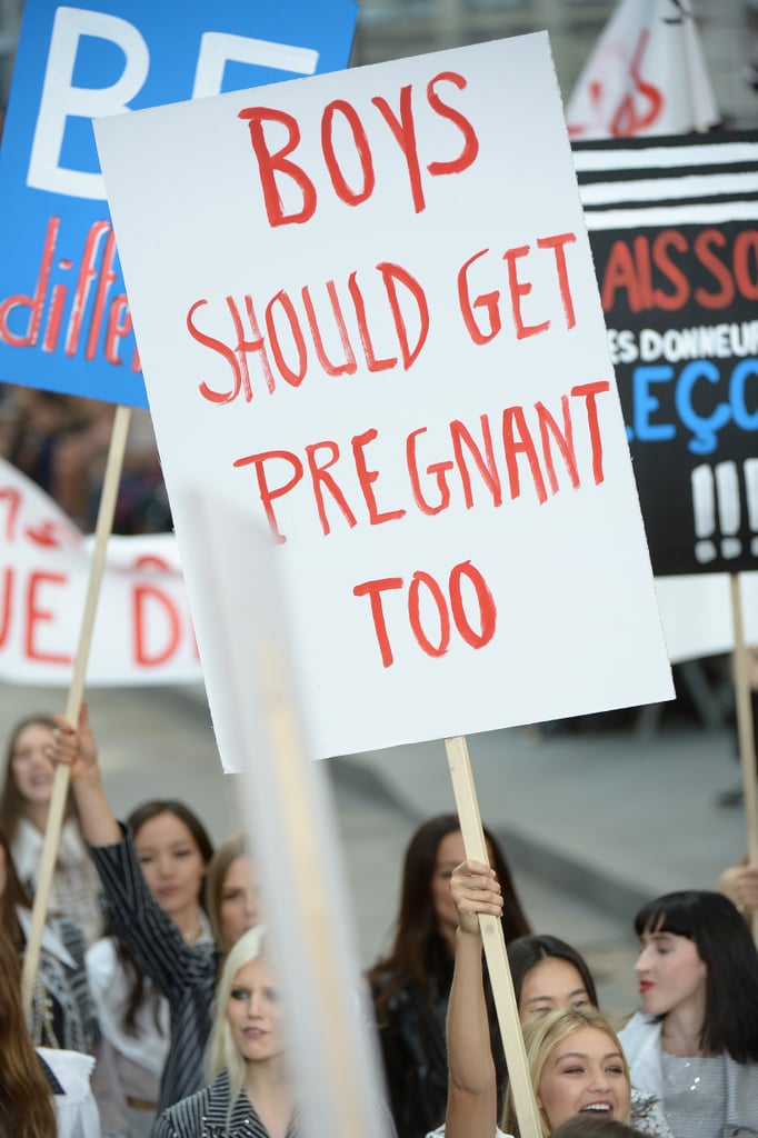 Chanel Spring 2015 Fashion Show Protest Pictures