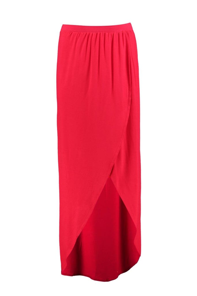 Boohoo Reine Wrap Front Jersey Maxi Skirt