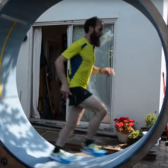 Man Runs in Human Hamster Wheel For 24 Hours