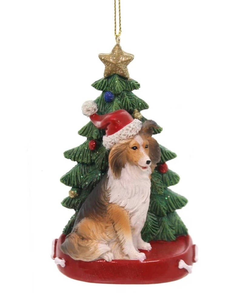 Kurt Adler Dog with Christmas Tree Ornament