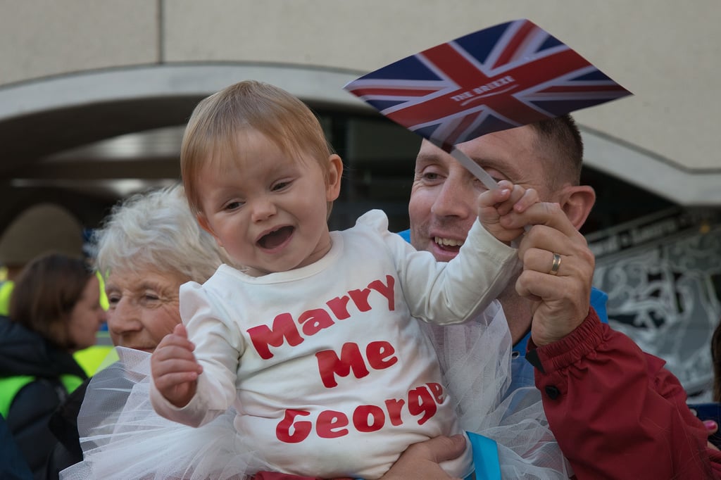 Little Girl Wearing a "Marry Me George" Shirt on Royal Tour