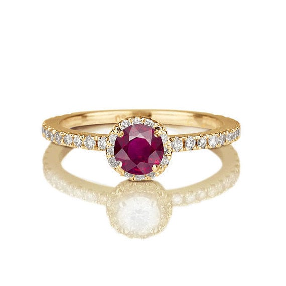 colored gemstone engagement ring