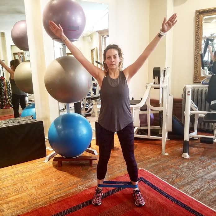 Why it’s effective: “I really love this old-school combination as a great cardio/plyometric exercise that helps shape your arms, upper back, core, legs, outer thighs, and butt.”
