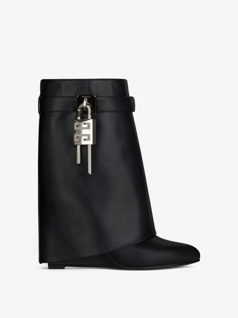 Shop the Givenchy Shark Lock Ankle Boots in Leather