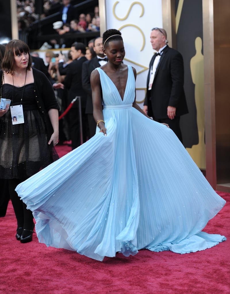 Lupita Nyong O In Light Blue Prada Dress At Oscars POPSUGAR Fashion Photo