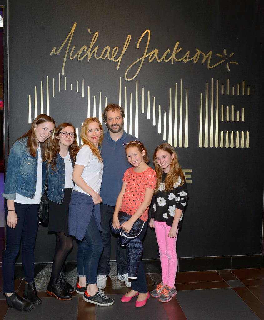 Leslie Mann and Judd Apatow brought their family to a performance of Michael Jackson ONE in Las Vegas on Tuesday to celebrate the actress's birthday.