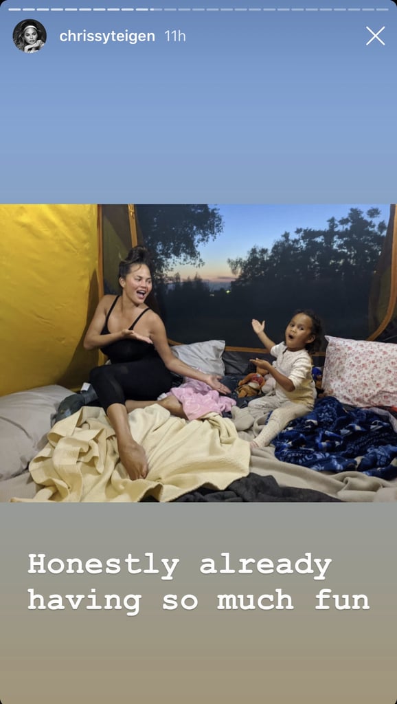 Chrissy Teigen and Luna Went Camping in the Backyard