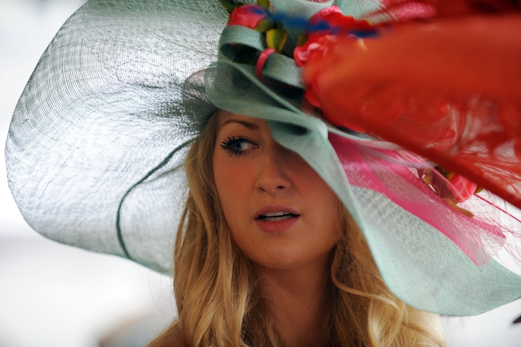 A floppy hat with all the bells and whistles adorned this woman in 2013.