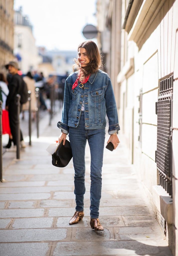 Tie a red bandanna as a neck scarf for an Americana look.