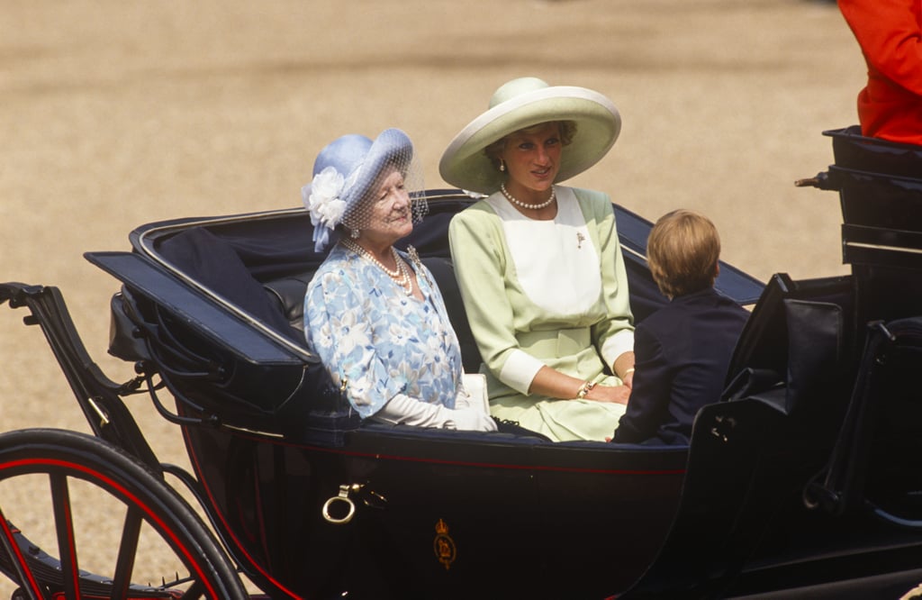 Pictured: Queen Elizabeth, the Queen Mother, Princess Diana, Prince Harry.