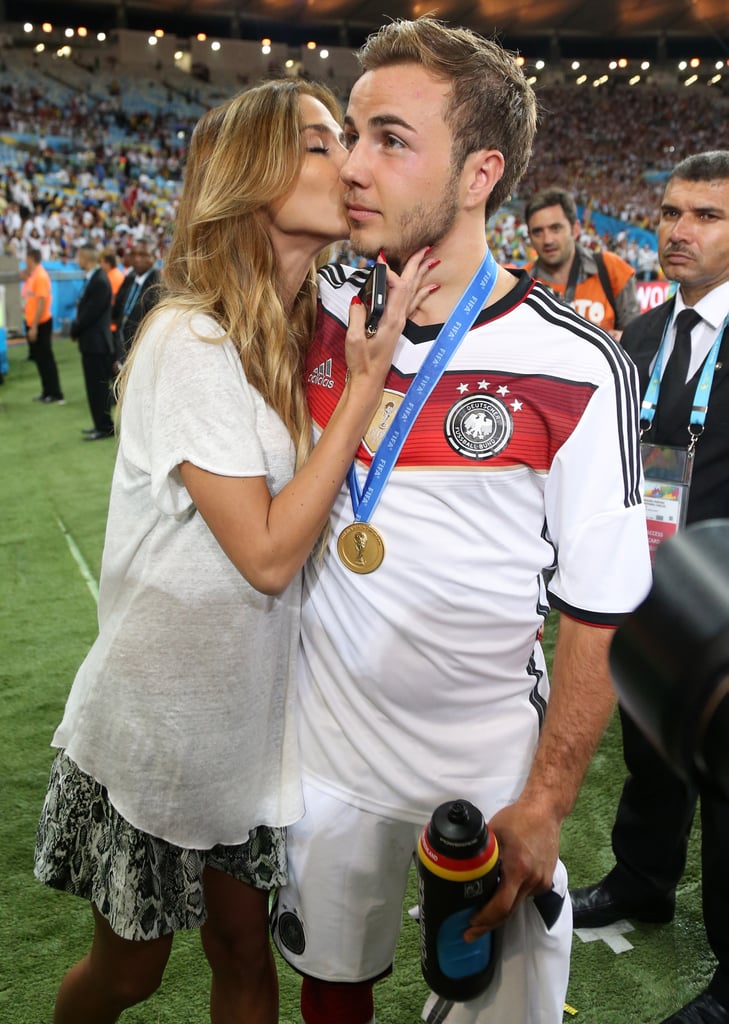 Mario Gotze Celebrates the World Cup With His Girlfriend. 