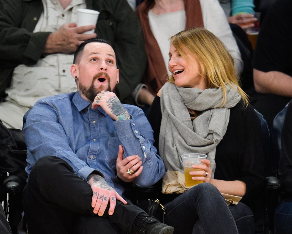 Cameron Diaz and Benji Madden on Kiss Cam | January 2015