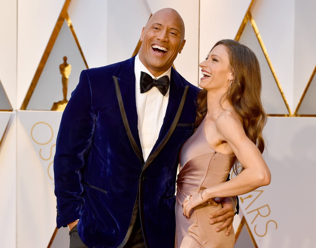 Dwayne Johnson and Lauren Hashian at the 2017 Oscars