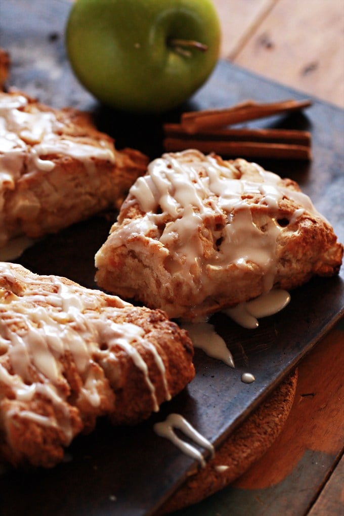 Apple Cinnamon Ricotta Scones With Whisky Glaze