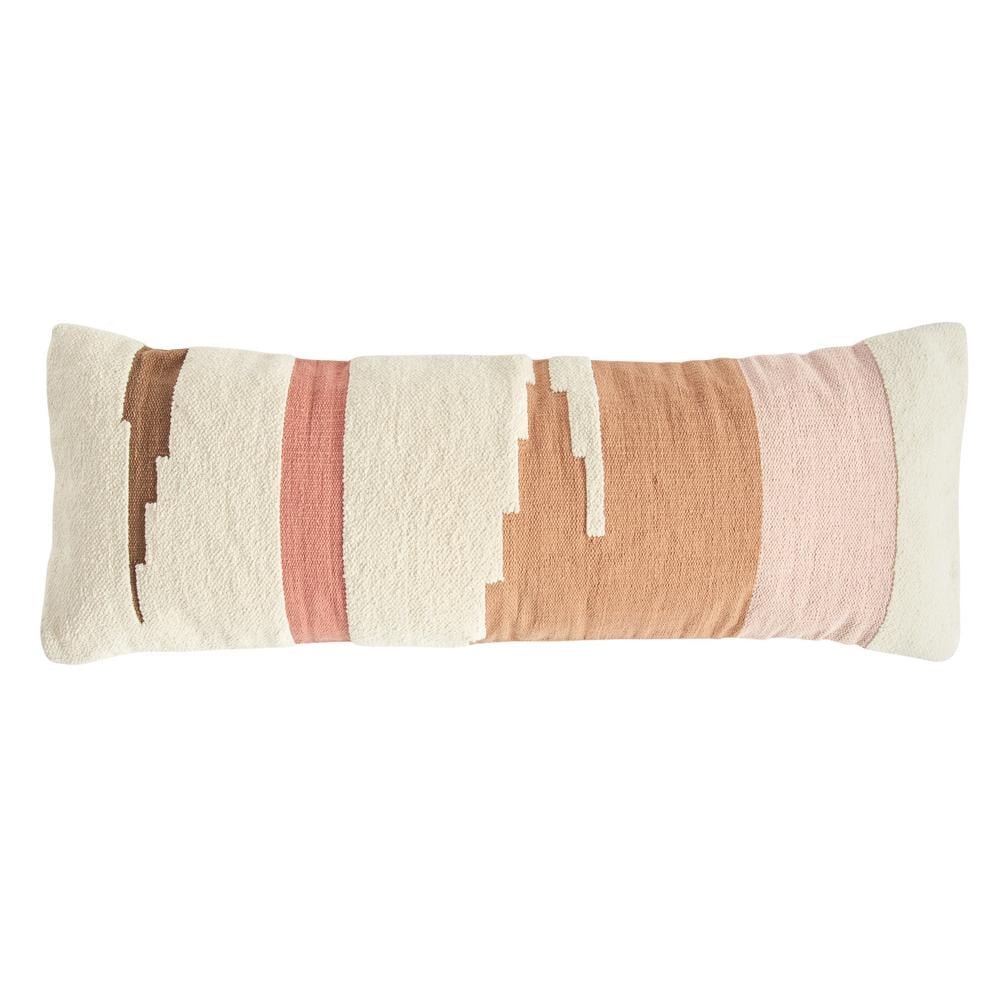 3R Studios Multicolor Handwoven Kilim Lumbar Throw Pillow