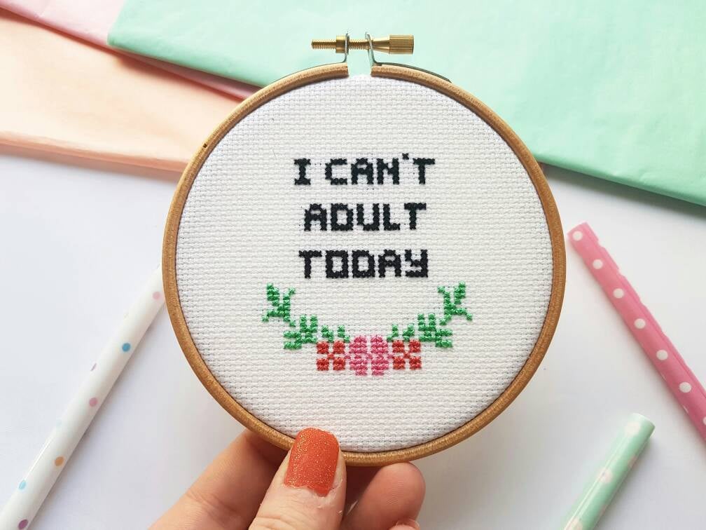 Can't Adult Embroidery Hoop ($25)