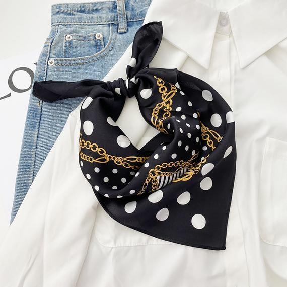 Gold Chain Silk Scarf