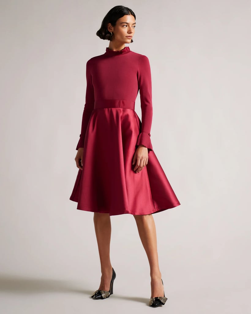 A Must-Have Holiday Dress: Ted Baker Zadi Knitted Frill Full Skirt Dress
