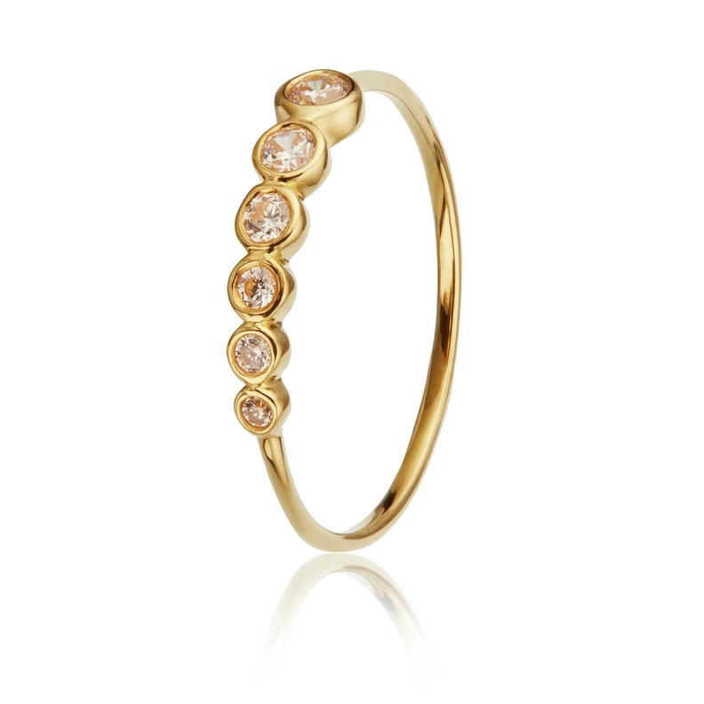 Lily & Roo Gold Graduated Diamond Style Stacking Ring